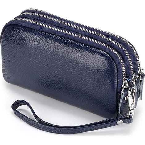 Portefeuille pour femme en cuir véritable (bleu), (1/2)