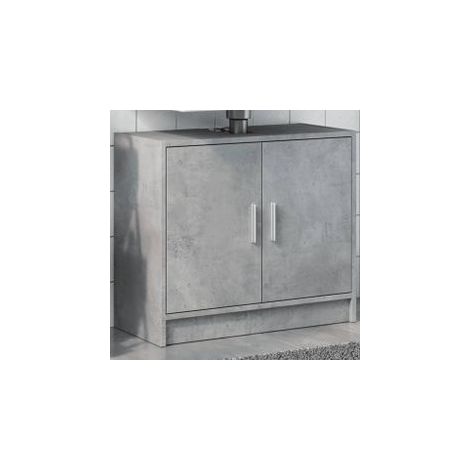 Armoire d'évier gris béton 63x29x55 bois d'ingénierie