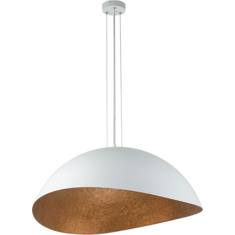 BOBOCHIC - Lustre ALTEA bicolore blanc en acier  M Orange