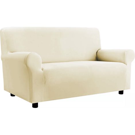 Copridivano Elasticizzato Antimacchia Modello Zeno Colore Panna, misura3 PosticolorePanna (1/2)