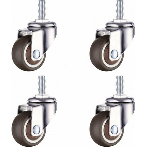 4pcs 38mm Rubber Swivel Caster Wheel Furniture Caster Wheel M8x20mm for Trolley Baby Bed MUMU (1/4)