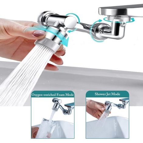 Universal Rotate Robinet Aérateur Pivotant Mousseur Tête de Robinet 2 Modes Réglable Douche Tête (1/3)