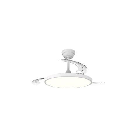 CristalRecord Ventilador de Techo LED COOKIE Blanco con Aspas Retráctiles 60W 6600 lm CCT Regulable Motor DC Silencioso Ø106 cm (1/5)