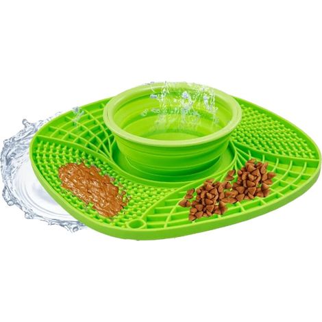 Langsame Futter-Schüssel für Hunde, Interaktives Design, Fördert gesundes Essen, grün (1/2)