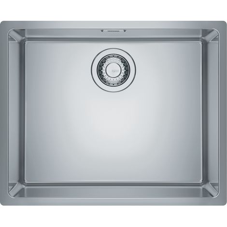 Franke – Évier 1 bac inox lisse 540 x 440 mm – Vidage manuel avec bonde ø 90 mm – Trop plein discret et esthétique – Garantie à vie sur inox (1/3)