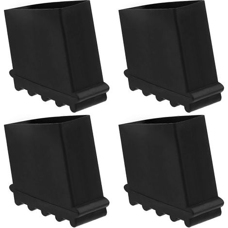 Lot de 4 protections pour pieds d'escabeau, protections polyvalentes pour pieds d'échelle, patins antidérapants-5.00X5.00X2.50CM-Black