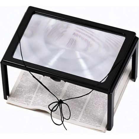 Loupe de lecture, loupe de bureau A4, loupe 3x avec support et éclairage, loupe sur pied pour la lecture de journaux et l'examen des bijoux. (1/4)