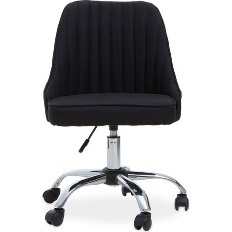 Premier Housewares Alexi Black Fabric Home Office Chair (1/5)