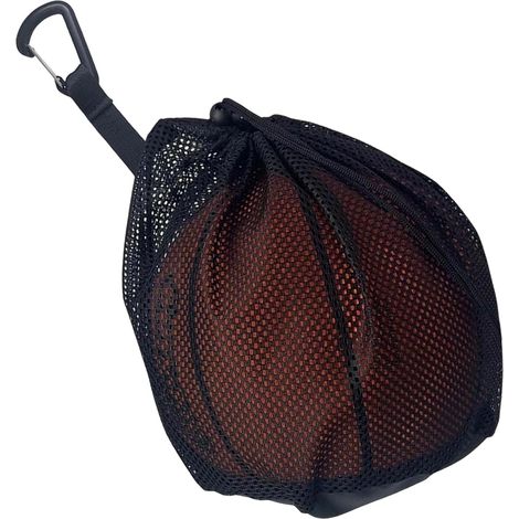 Basketball Net for 1 Ball, Ball Bag Mesh Bag, Portable Ball Backpacks with Hook for Football, Basketball, Volleyball, Black (1/5)