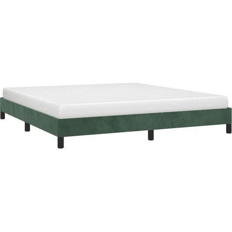 vidaXL Cadre de lit sans matelas vert foncé 180x200 cm velours (1/5)
