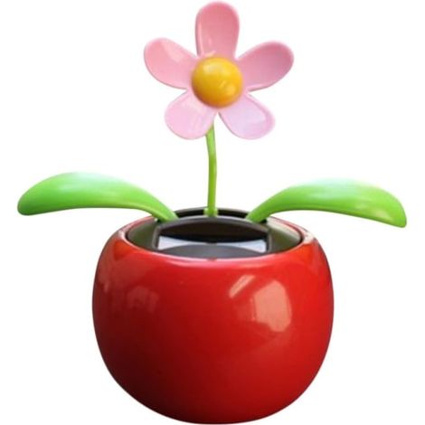 Fleur dansante solaire pour tableau de bord, décoration auto oscillante, plante artificielle lumineuse, accessoire voiture original, cadeau fun. (1/2)