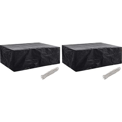 vidaXL Fundas de muebles de jardín 2 uds 8 ojales 242x162x100 cm (1/5)