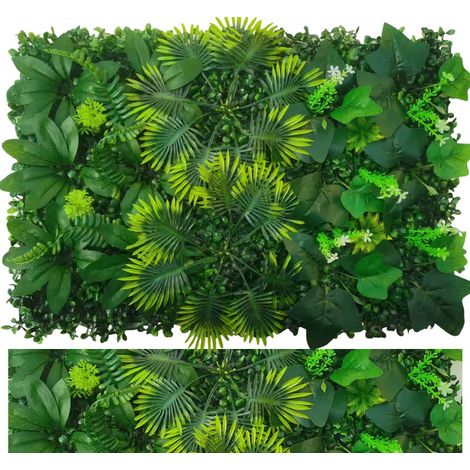 Künstliche grüne Wand, künstliche Hecke, UV-geschützter Sichtschutzzaun, künstliche Vegetationskulisse, 60 cm x 40 cm (1/5)