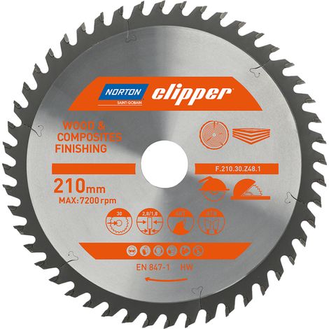 NORTON PIŁA TARCZOWA 210mm x 30mm x 48z DREWNO I KOMPOZYTY ATB (2,8 / 1,8)