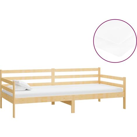 Maison Exclusive - Sofá cama con colchón madera de pino maciza 90