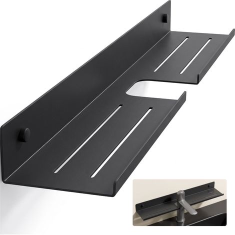 Mai & Mai Étagère Murale en Acier Carbone pour Robinet Support Rangement au Mur Étagère Lavabo Évier à Poser pour Salle de Bain Cuisine Gris Foncé 600×100×50 MM Reglo-17 (1/5)