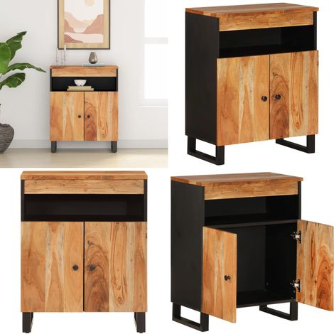 Buffet avec 2 portes 60x33x75 cm bois massif d'acacia - Buffet avec 2 portes - Rangement bois (1/5)