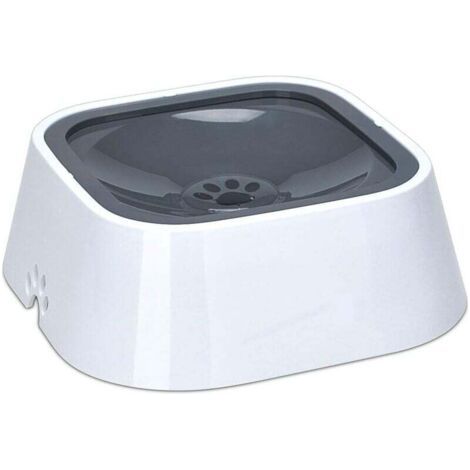 Bol d'eau pour Animaux de Compagnie, Gamelle Flottante pour Animal Domestique 1.5l, Anti-débordement Bol d'eau de flottabilité pour Chien Chats, Bouche Non mouillée Antidérapante sans BPA (Gris)