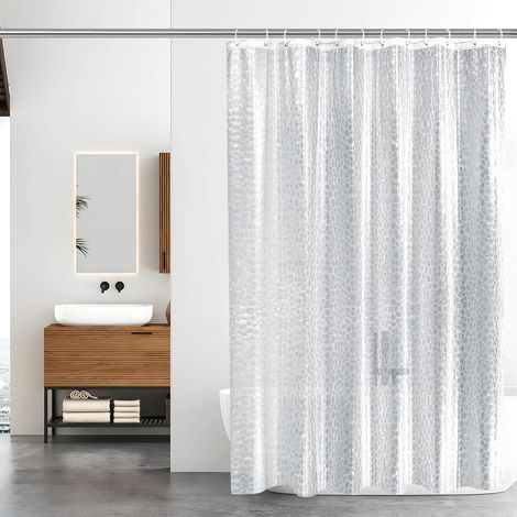 Rideau de Douche 200x200, Rideau de Douche Motif Salle de Bain Baignoire Semi Transparent (1/5)