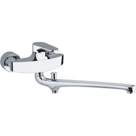 Miscelatore lavabo/vasca con bocca fusa lunga 30 cm e deviatore class line eco