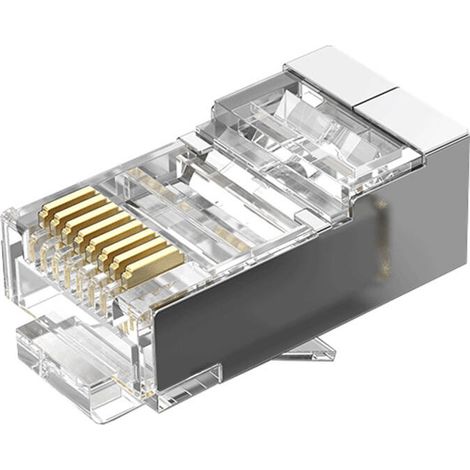 RJ45 CAT.5E FTP Modularstecker, transparent, 10 Stück (1/5)
