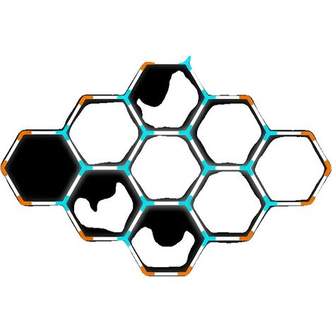 Lámpara de techo LED hexagonal con forma de panal, instalación versátil, iluminación brillante, HC-6635-440 (1/2)