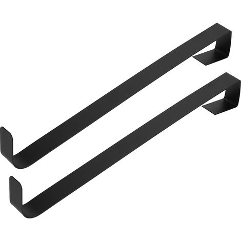 Lot de 2 crochets de porte innovants en fer forgé pour guirlande de Noël, décorations de Noël noires (1/5)