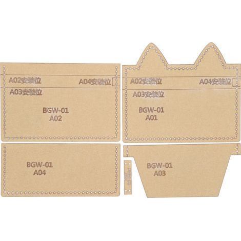 Set mit 5 Acryl-Schablonen für Münzbörsen, DIY-Muster für Leder, handgefertigte Geldbörsenform (1/5)