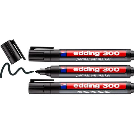 Marqueur permanent Edding® 300 Set noir Cond 3pcs (1/5)
