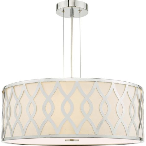 Dar Locryn Suspension Locryn à 4 lumières, chrome poli et ivoire (1/5)