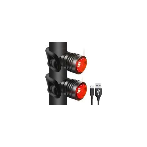 Feux arrières de vélo Rechargeables USB, Éclairage arrière à LED, Mode 3 lumières, Convient aux vélos de Montagne, vélos de Route, Sacs à Dos, étanches et à Installer en Quelques Secondes (1/5)