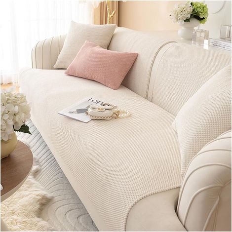 Copridivano angolare a L per divani a 2/3/4 posti, antiscivolo, ideale per proteggere divani da gatti e cani (beige, 70 x 150 cm). (1/2)