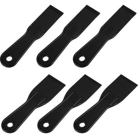 CCYKXALot de 6 grattoirs à mastic en plastique noir flexible pour réparation des murs ou du ruban adhésif pour cloison sèche, peinture murale (1/5)