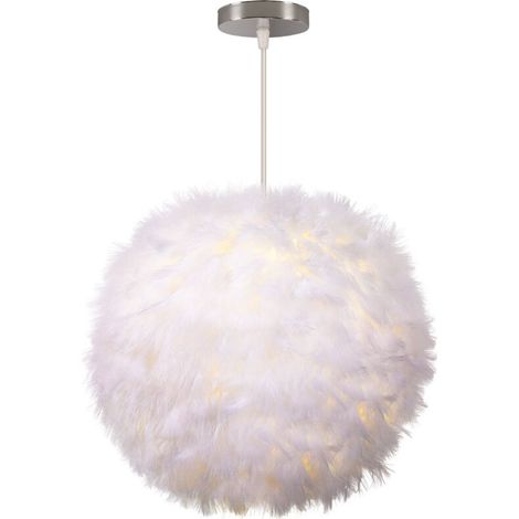 30CM Lampe À Suspension Romantique Nordique Suspension Luminaire En Plumes Lustre D'Intérieur Moderne (1/5)