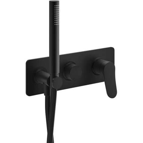 Façade mitigeur externe douche murale 2 sorties blackmat - CRISTINA ONDYNA BT60213