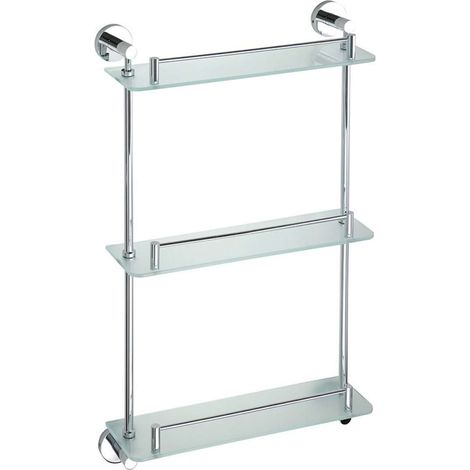 Sapho X-Round - Mensola tripla in vetro con appendino, cromo/vetro opaco XR608 (1/2)