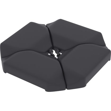 Base para sombrilla voladiza, rellenable con agua y arena, fácil montaje, color negro. (1/5)