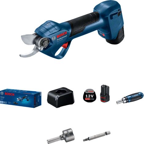 Bosch Pro Pruner Professional tijera de césped inalámbrica 2,5 cm 12 V Ión de litio Negro, Azul