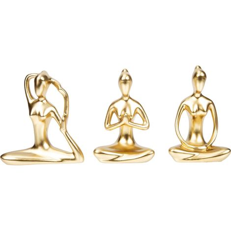 de 3 figurines de yoga en résine statues décoratives de