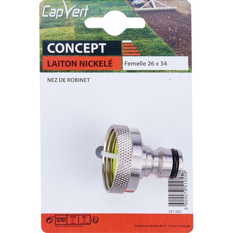 Nez Robinet Rapide 26x34 Connexion Et Déconnexion Rapide - Capvert