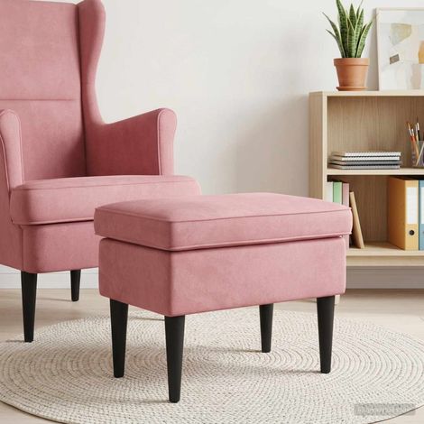 vidaXL Pouf Rose 55 x 35 x 41 cm Velours (1/5)