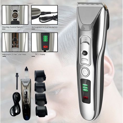 Tondeuse Cheveux Rechargeable Tete De Coupe En Ceramique Affichage Led En Titane Q-l8188 (1/5)