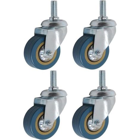 Lot de 4 360° Roulettes pour Meubles 75mm M10 Roulette Charge Lourde Pivotante (1/4)