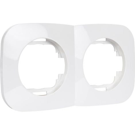 Marco 2 Módulos Para Mecanismos Classic Round Blanco