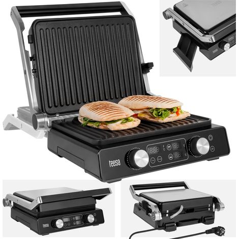 Tostadora de sándwiches y parrilla para paninis Teesa, 2000 W, 3 posiciones.