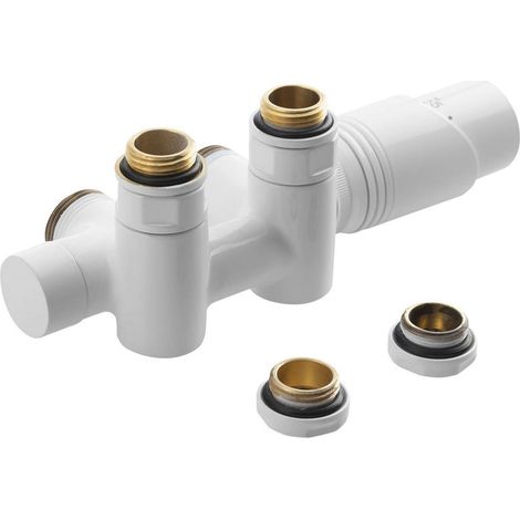 Bruckner Wicher - Thermostat-Anschlussgarnitur für Mittelanschluss 50 mm, weiß 600.331.4 (1/4)