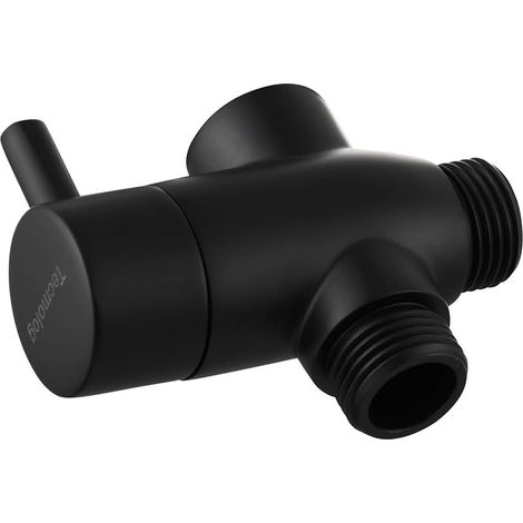 DSF013B Robinet de douche 3 voies 1/2" en laiton pour douchette à main Noir (1/5)