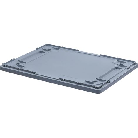 Deckel Eurokasten, Eurokasten-Deckel grau, Polypropylen, 800 x 600 mm, Typ L00965840