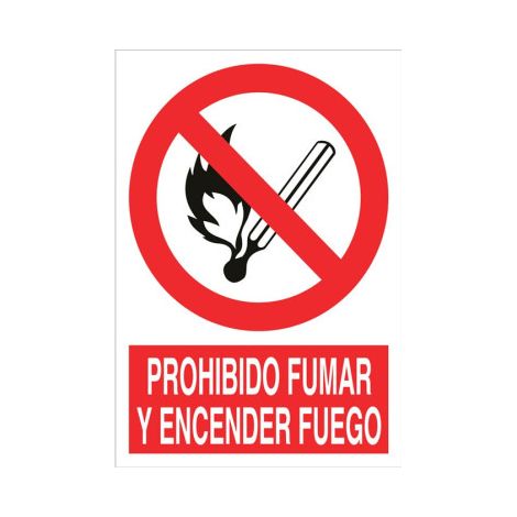 Señal que indica Prohibido fumar y encender fuego                                                   Poliestireno       210X148