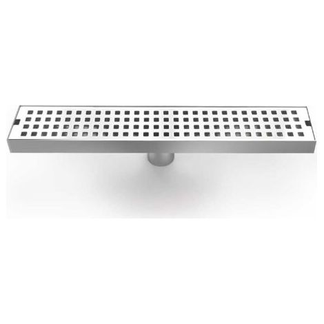 Bonde de douche en acier inoxydable de 40 cm – Bonde de sol avec filtre à cheveux – Bonde carrelable – Dispositif anti-odeurs (1/5)